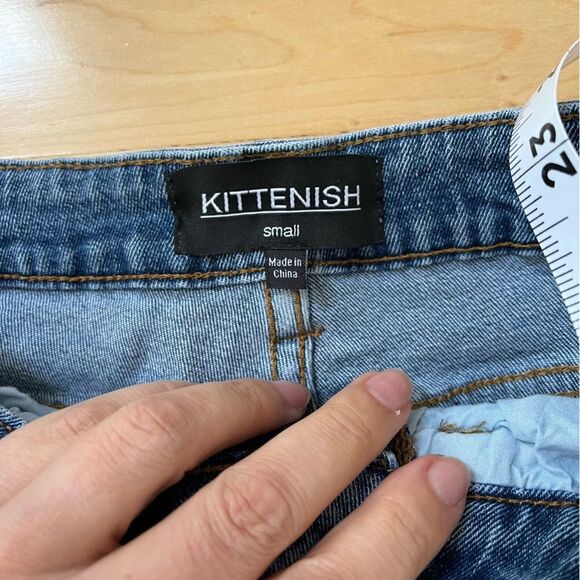 Kittenish Straight Leg Split Side Hems High Waist Jeans Small - Picture 7 of 13